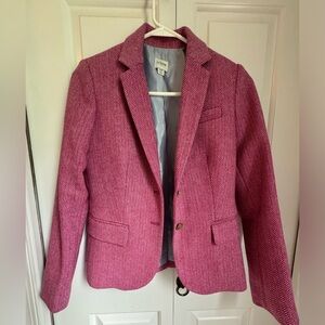 Jcrew wool herringbone blazer pink